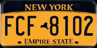 NY license plate FCF8102