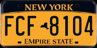 NY license plate FCF8104