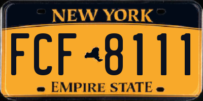 NY license plate FCF8111