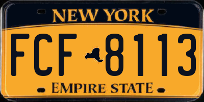 NY license plate FCF8113
