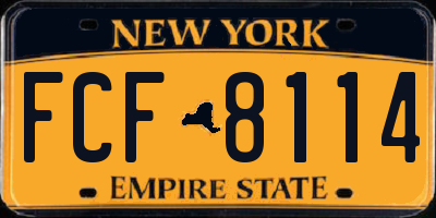NY license plate FCF8114