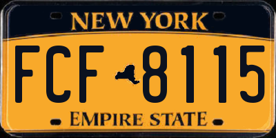 NY license plate FCF8115