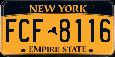 NY license plate FCF8116