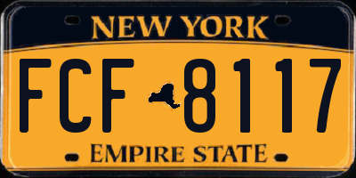 NY license plate FCF8117