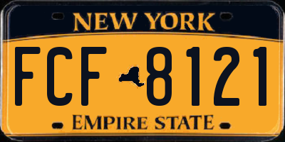 NY license plate FCF8121