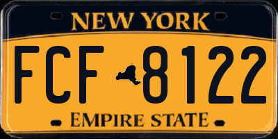 NY license plate FCF8122