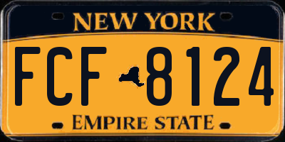 NY license plate FCF8124