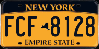 NY license plate FCF8128