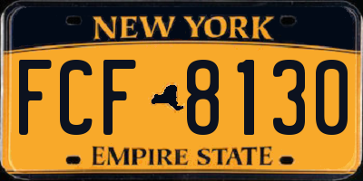 NY license plate FCF8130