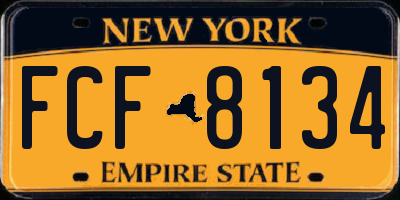 NY license plate FCF8134