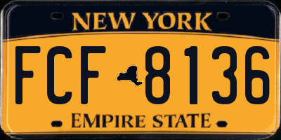NY license plate FCF8136