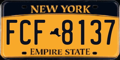 NY license plate FCF8137