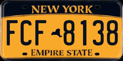 NY license plate FCF8138