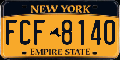 NY license plate FCF8140