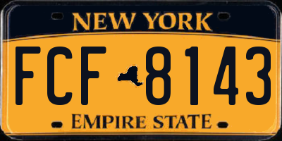 NY license plate FCF8143