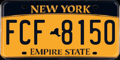 NY license plate FCF8150
