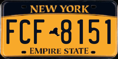 NY license plate FCF8151