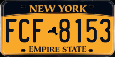 NY license plate FCF8153