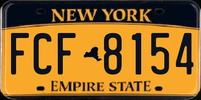 NY license plate FCF8154