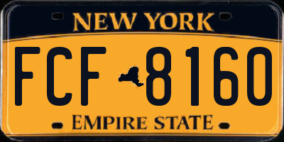 NY license plate FCF8160