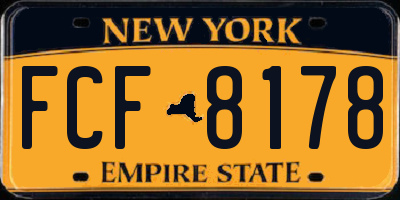 NY license plate FCF8178