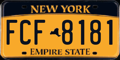 NY license plate FCF8181