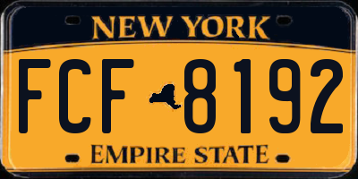 NY license plate FCF8192