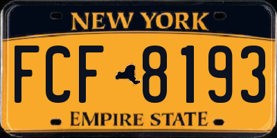 NY license plate FCF8193