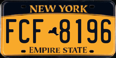 NY license plate FCF8196