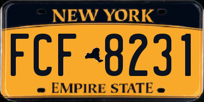 NY license plate FCF8231