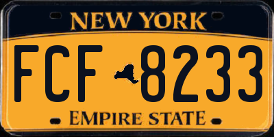 NY license plate FCF8233