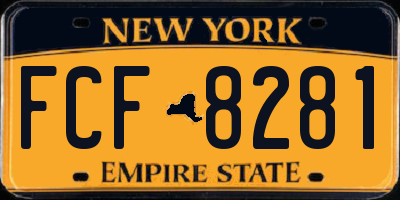 NY license plate FCF8281