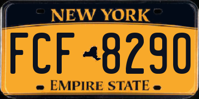 NY license plate FCF8290