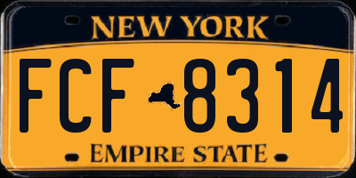 NY license plate FCF8314