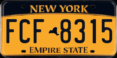 NY license plate FCF8315