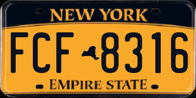 NY license plate FCF8316