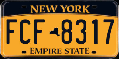 NY license plate FCF8317