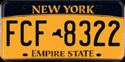NY license plate FCF8322