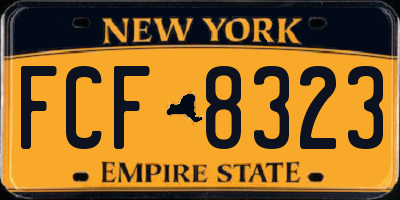 NY license plate FCF8323