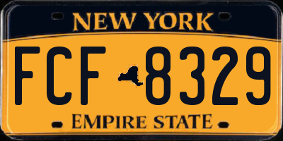 NY license plate FCF8329
