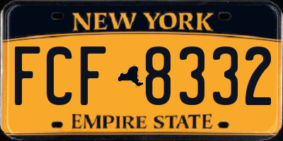 NY license plate FCF8332
