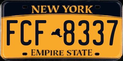 NY license plate FCF8337