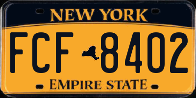 NY license plate FCF8402