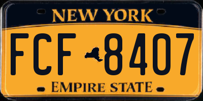 NY license plate FCF8407