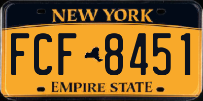 NY license plate FCF8451