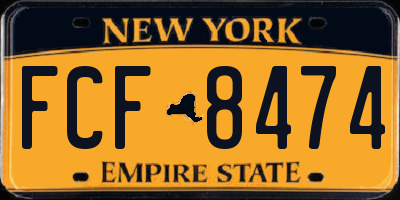 NY license plate FCF8474