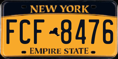 NY license plate FCF8476