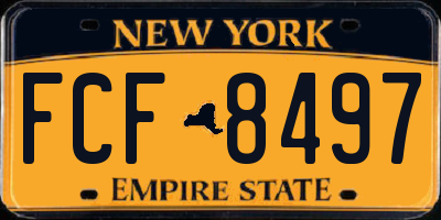 NY license plate FCF8497