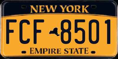 NY license plate FCF8501