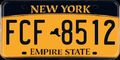 NY license plate FCF8512